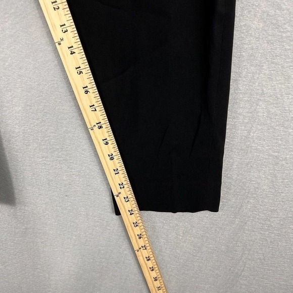Diane Von Furstenberg Cropped Pants Size 6 Black Crepe Pleated Side Tie Pocket - Picture 10 of 16